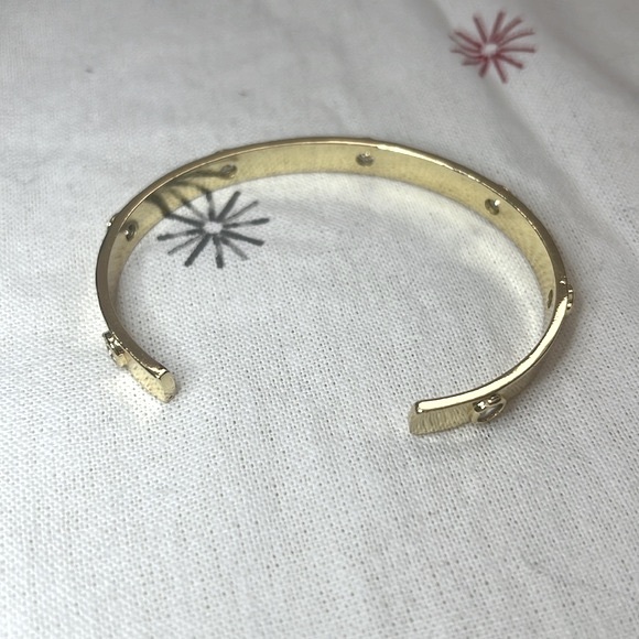 Gold Crystal Bangle Cuff Bracelet - Picture 4 of 8